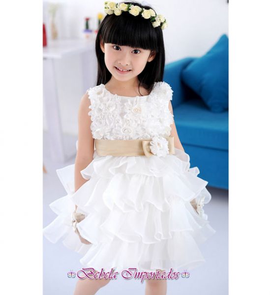 Vestido Rosa Branca BF045