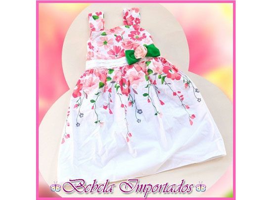 Vestido feminino Branco/rosa IF021